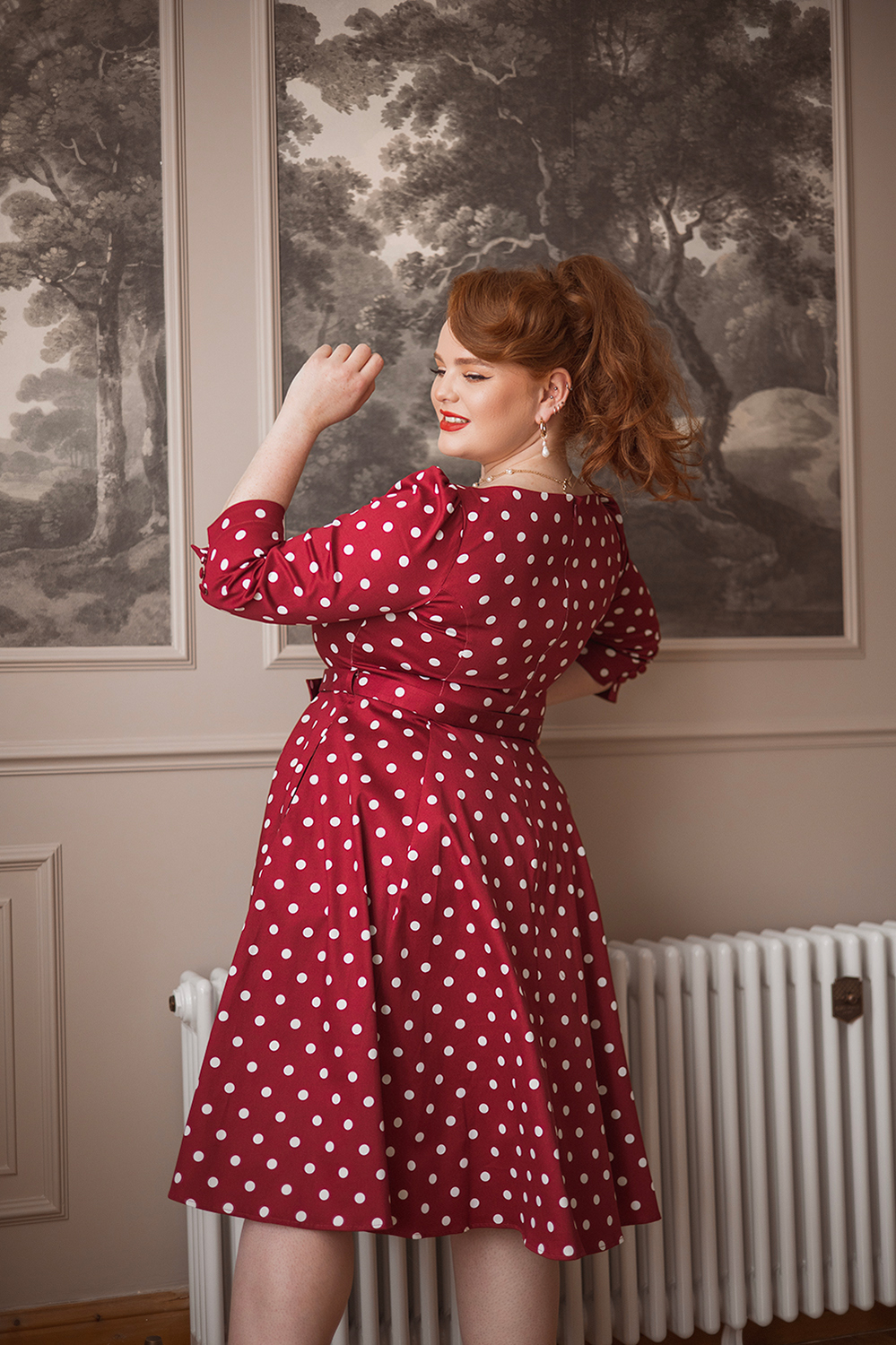 Rosetta Polka Dot Swing Dress in Plus Size